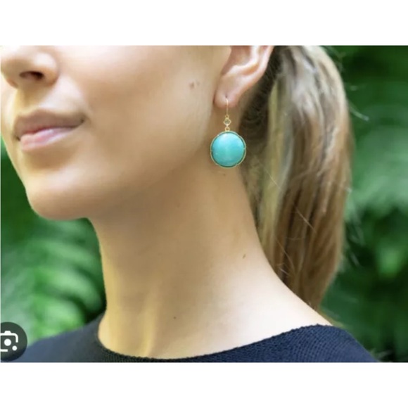 Irene Neuwirth Large Turquoise And Diamond Drop Earrings In 18k Gold - Picture 15 of 16